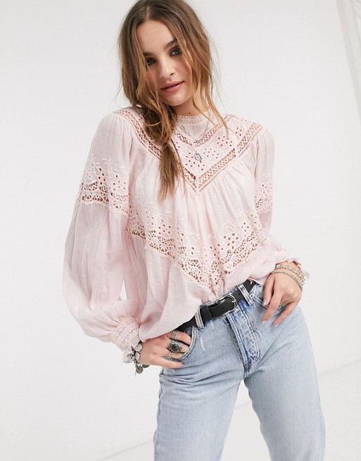Free People abigail victorian broderie blouse