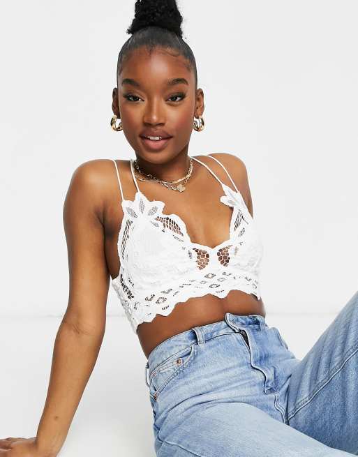 Free People Adella Bralette ~ White