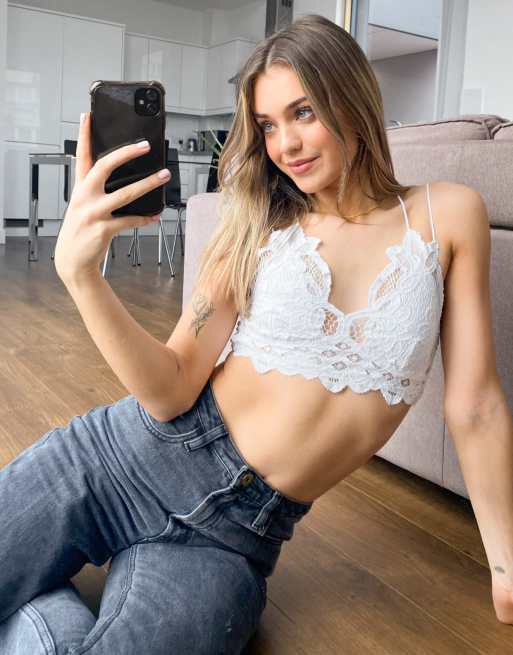 Free People Adella Bralette in White