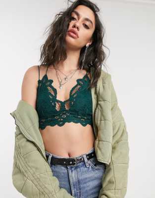 Free People Intimately Fp Adella Longline Bralette In Green