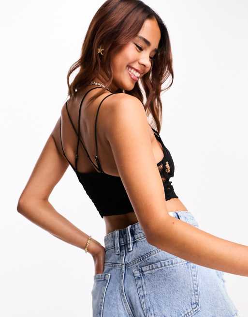 Free People - Adella - Kanten bralette in zwart, 3 van 4