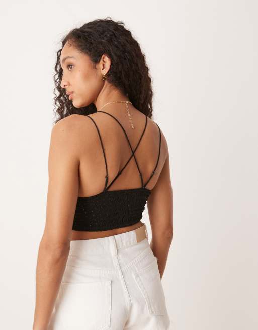 Free People Adella lace bralet in black, 3 of 4