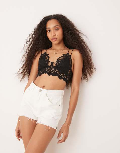 Free People adella lace bralette in black - view 1
