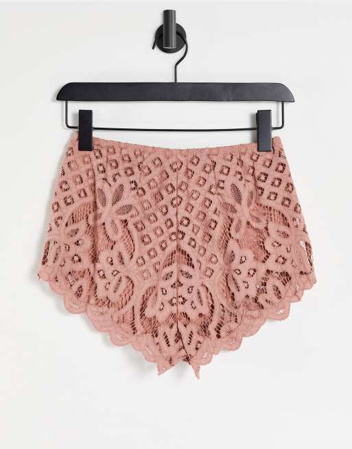 Free People adella shorts in lace