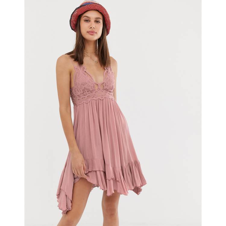 Free People Adella LACE Slip Dress : : Clothing, Shoes &  Accessories