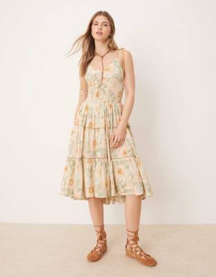 Free People Adriel Floral Print Knee Length Cami Dress