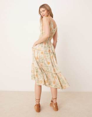Free People Adriel Floral Print Knee Length Cami Dress