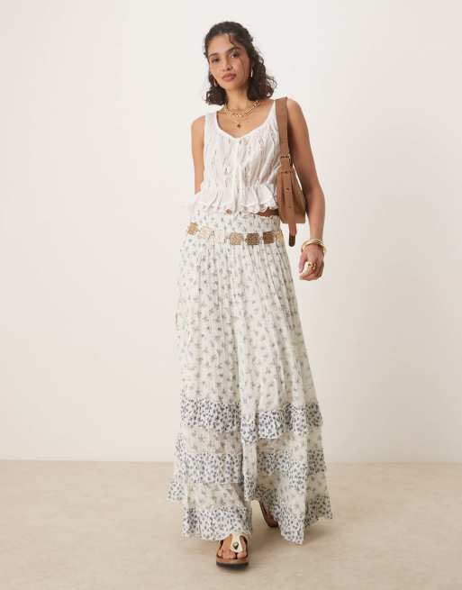 Free People alana lace inserts boho tank top in ivory, 3 of 4
