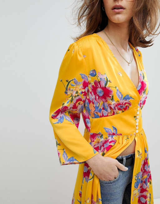 Free People - Alexa - Veste ultra longue à fleurs, 3 de 4