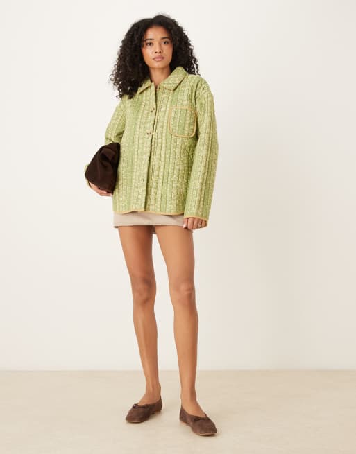 Veste Moto Free People Drape Front - Olive - Taille 4 - Occasion TBE