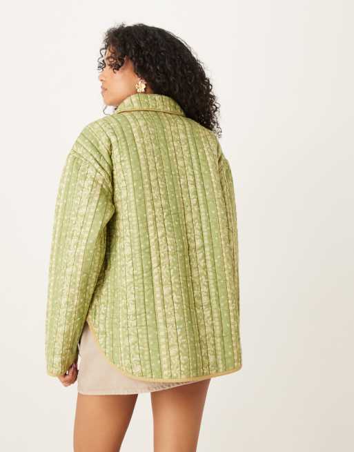 Free People Alexie quilted jacket in olive | ASOS