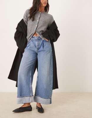 Free People - Alila - Jeans in Leuchtfeuer-Blau mit weitem Bein