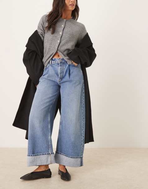 Free People – Alila – Jeans in Leuchtfeuer-Blau mit weitem Bein - view 1