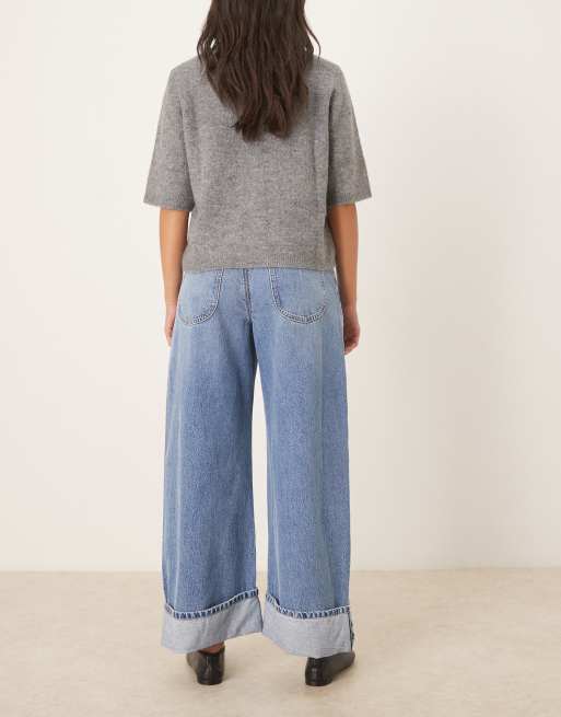 Free People Alila wide leg jeans in beacon blue, 3 of 5