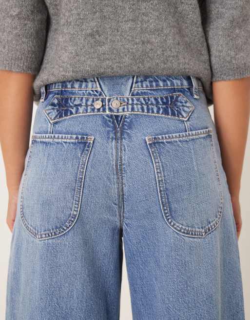 Free People Alila wide leg jeans in beacon blue, 4 of 5