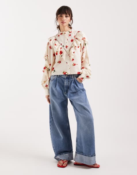Free People Alila wide leg jeans in beacon blue - view 1