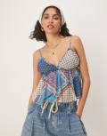 [Free People] Free People Alix paisley print floaty cami top in ocean blue S OCEAN COMBO