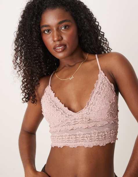 Free People amina lace bralette in rose - view 1