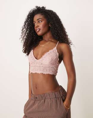 Free People Intimately Fp Amina Longline Bralette In Pink