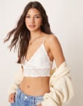 [Free People] Free People Amina ruffled bralet in white L WHITE