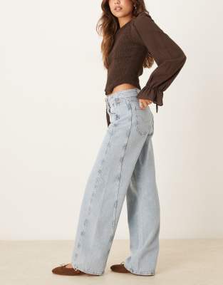 Free People Aster Straight Leg Jeans In Blue