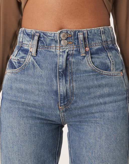 Free People Aster straight leg jeans in mid wash blue, 4 of 5