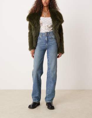 Free People Free People aster straight leg jeans in swarm blue