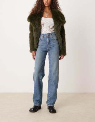Free People Aster Straight Leg Jeans In Swarm Blue