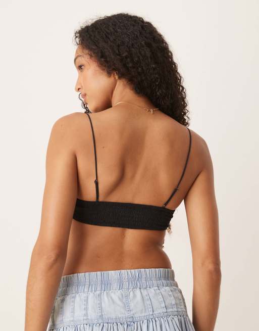 Free People asteria lacey bralet in black