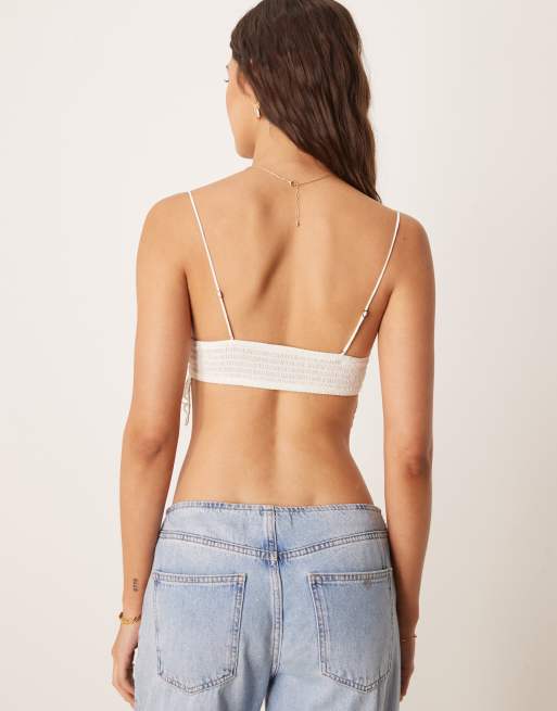 Free People asteria lacy bralette in white, 4 of 4