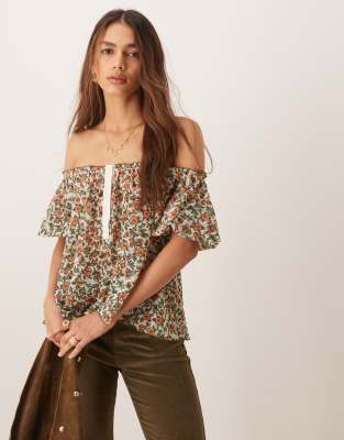 Free People astra ditsy floral blouse in multi