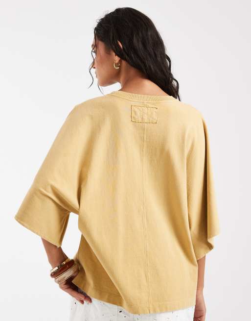 Free People Atlas luźny top oversize w kolorze fallen leaf, 4 z 4