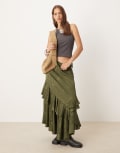 [Free People] Free People Autumn Promenade maxi skirt in adventurer green 8 GREEN