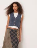 [Free People] Free People Ava knitted singlet in vintage indigo-Navy S Vintage indigo