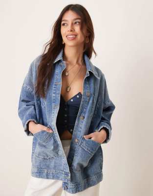 Free People Avery Denim Shacket In Blue