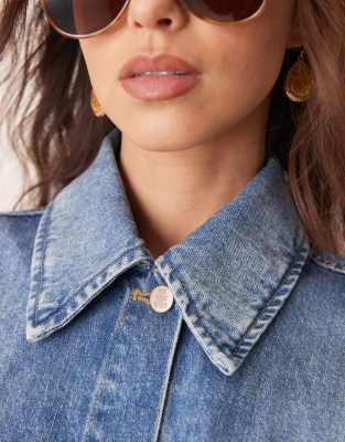 Free People Avery Denim Shacket In Blue