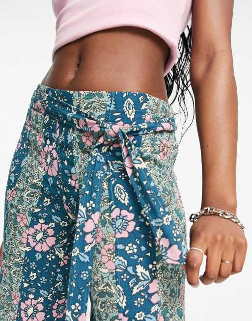 Free People - Bali - Bohemian flare-broek in blauw multi