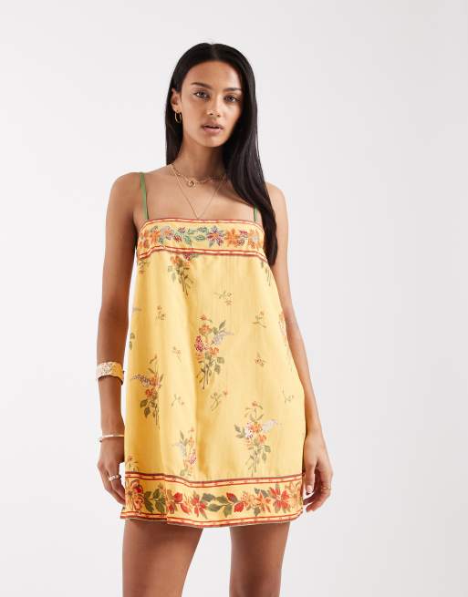 Free People - Bali Take You With Me - Robe nuisette courte - Jaune combo, 2 de 4