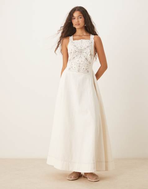 Free People bali vienna maxi dress in clean ivory