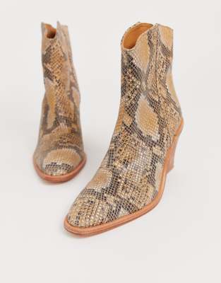 snake print boots asos