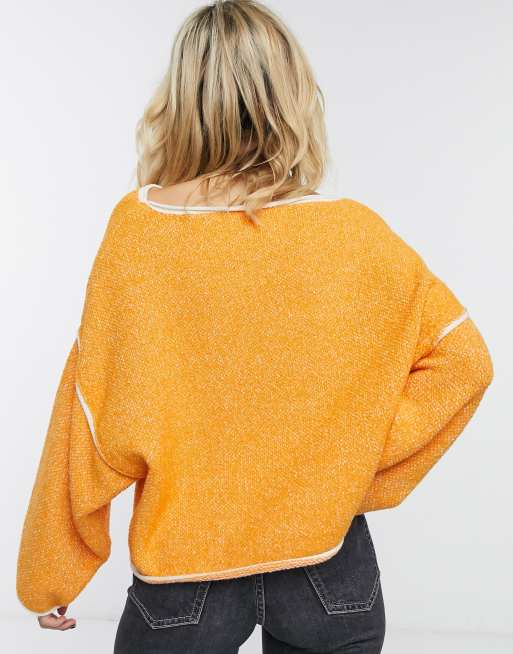 Free People Bardot Sweater in Orange