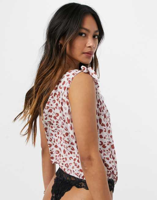 Free People bare it all body in abstract animal print