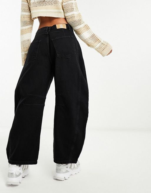 Free People Ollie Extreme Wide Leg Jeans in Black