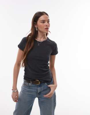 Free People Be My Baby Fitted T-shirt In Black