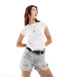[Free People] Free People Be My Baby lettuce edge t-shirt in white M WHITE