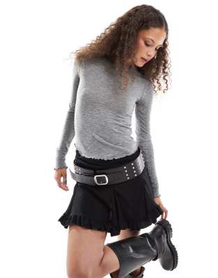 Free People Free People be my baby long sleeve t-shirt in heather grey