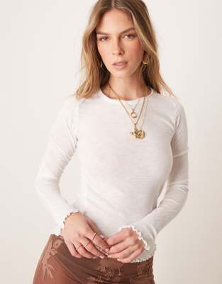 Free People Be My Baby Long Sleeve Top In Ivory-white