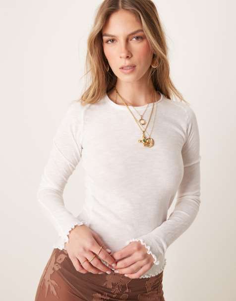 Free People Be My Baby long sleeve top in ivory - view 1