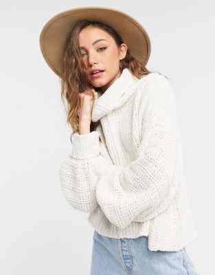 Free people balloon sleeve sweater hotsell