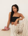 [Free People] Free People Bea textured bandeau top in black XS BLACK